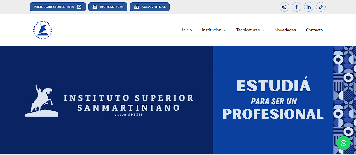 Vista del proyecto Instituto Superior Sanmartiniano